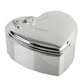 Heart Silver Plated Jewellery/Trinket Box