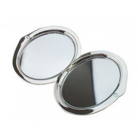 Especially For You Silver Plated Oval Compact Mirror
