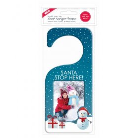 Christmas Door Hanger - Santa Stop Here - Blue