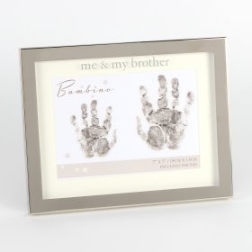 Bambino Silver Plated Hand Print Frame - Me & My Brother 7