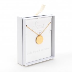  Sophia Gold Plated Necklace With Engravable Disc Pendant