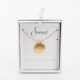  Sophia Gold Plated Necklace With Engravable Disc Pendant