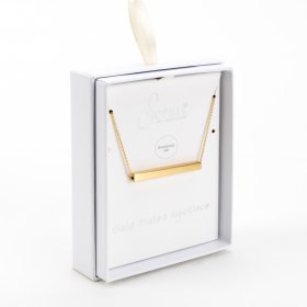  Sophia Gold Plated Necklace With Engravable Bar Pendant