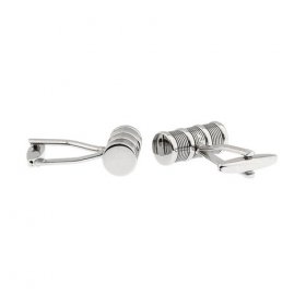 Cufflinks - Metal Cylinder Line Design