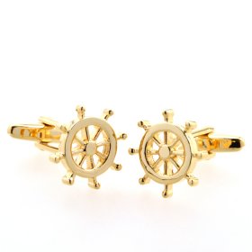 Cufflinks - Ships Wheel Gold